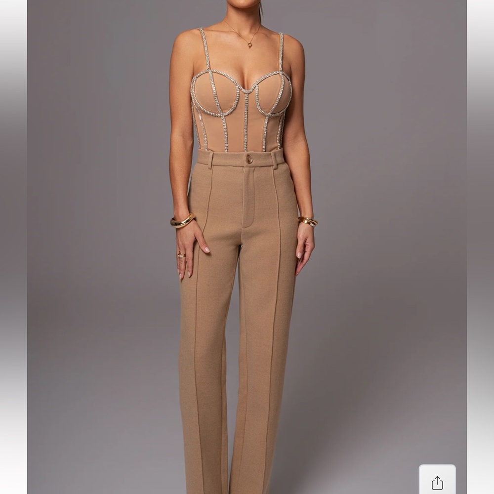 JLUXLABEL Nude Rhinestone-Trim Bustier Top - Picture 5 of 6